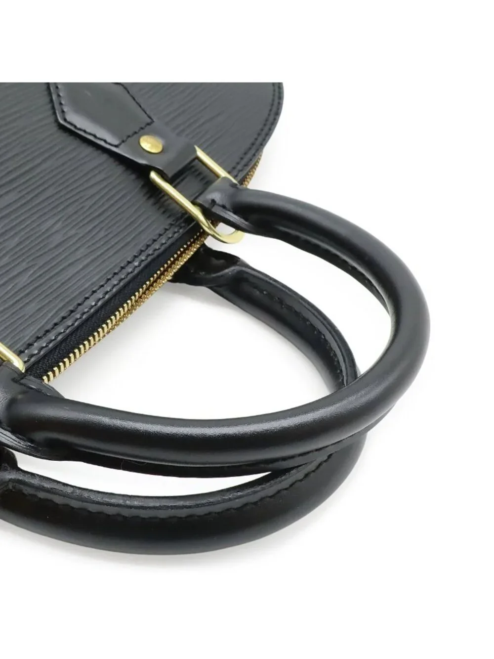 Louis Vuitton Epi Alma Handbag Leather Noir Black Gold
